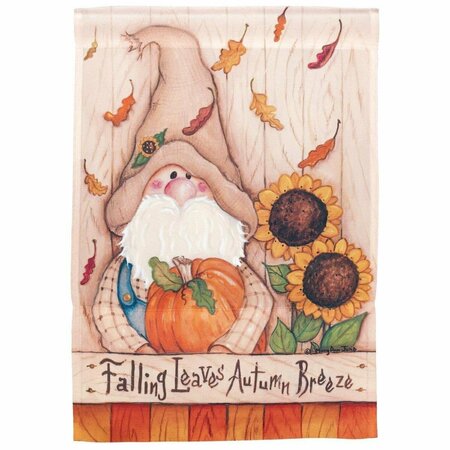 RECINTO 30 x 44 in. Gnome Falling Leaves Autumn Garden Flag - Large RE3463883